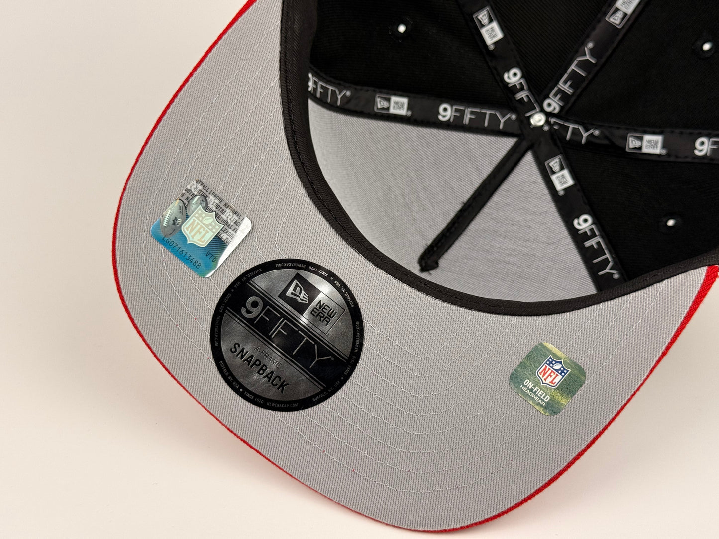 San Francisco 49rs New Era Cap 9FIFTY A-Frame Snapback Hat Black/Red Gold Stitch