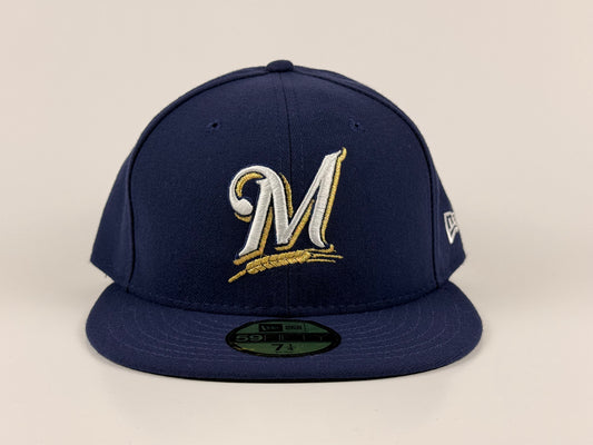 Milwaukee Brewers New Era Cap 59FIFTY Fitted Hat Navy Blue