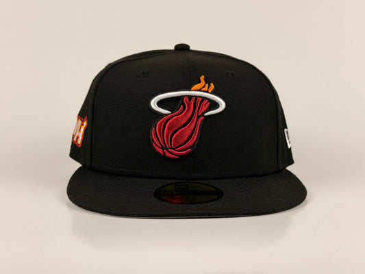 Miami Heat NBA New Era Cap 59FIFTY Fitted Hat Black