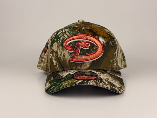 Arizona Diamondbacks MLB New Era Cap 9FORTY A-Frame Snapback Hat Real Tree Camo 1998 Inaugural Season Side Patch