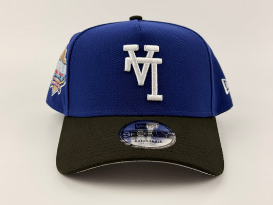 Los Angeles Dodgers New Era Cap 9FORTY A-Frame Snapback Hat Blue Crown Black Visor 40th Anniversary Side Patch