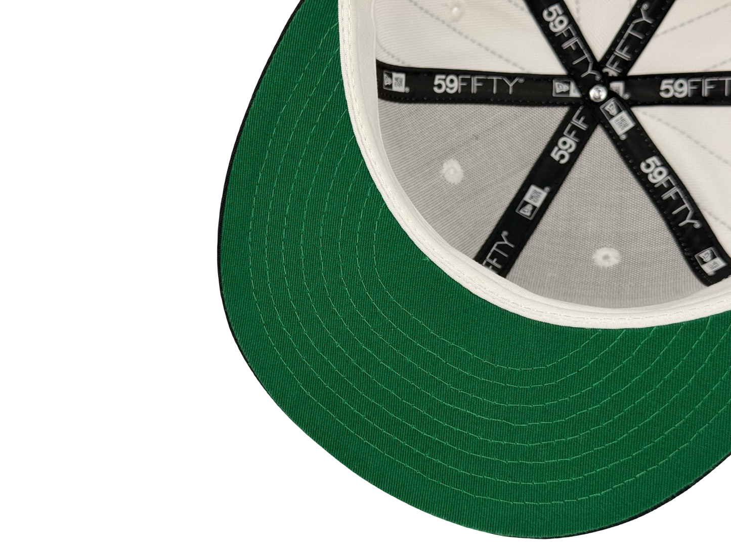 San Diego Padres Pinstripe New Era Cap 59FIFTY Fitted Hat White Crown Navy Blue Visor 25th Anniversary Side Patch