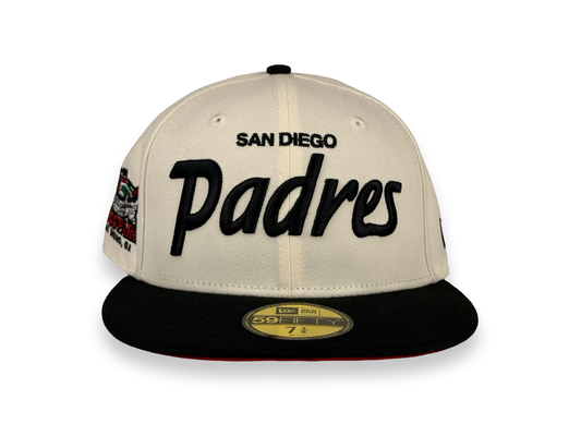 San Diego Padres Script MLB New Era Cap 59FIFTY Fitted Hat
