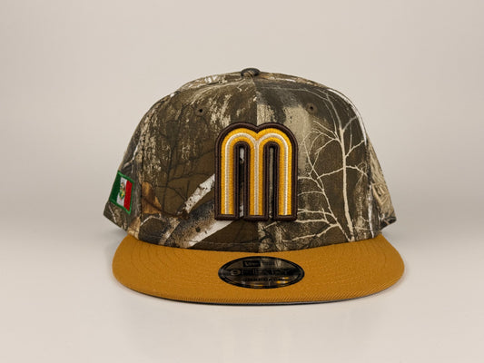 Mexico WBC New Era Cap 9FIFTY Snapback Hat Real Tree Camo Mexico Flag Side Patch