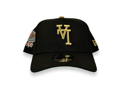 Los Angeles Dodgers New Era Cap 9FORTY A-Frame Upside Down LA Black/Gold Stitch 100th Anniversary Side Patch