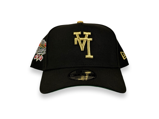 Los Angeles Dodgers New Era Cap 9FORTY A-Frame Upside Down LA Black/Gold Stitch 100th Anniversary Side Patch