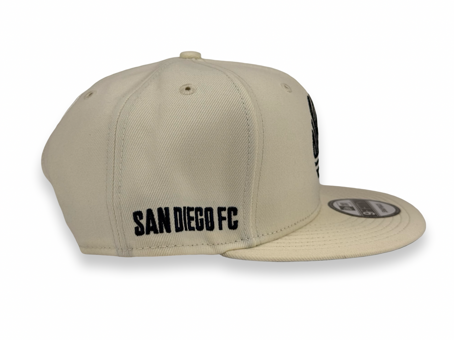 San Diego FC SDFC New Era Cap 9FIFTY Snapback Hat Full Cream Black Stitch