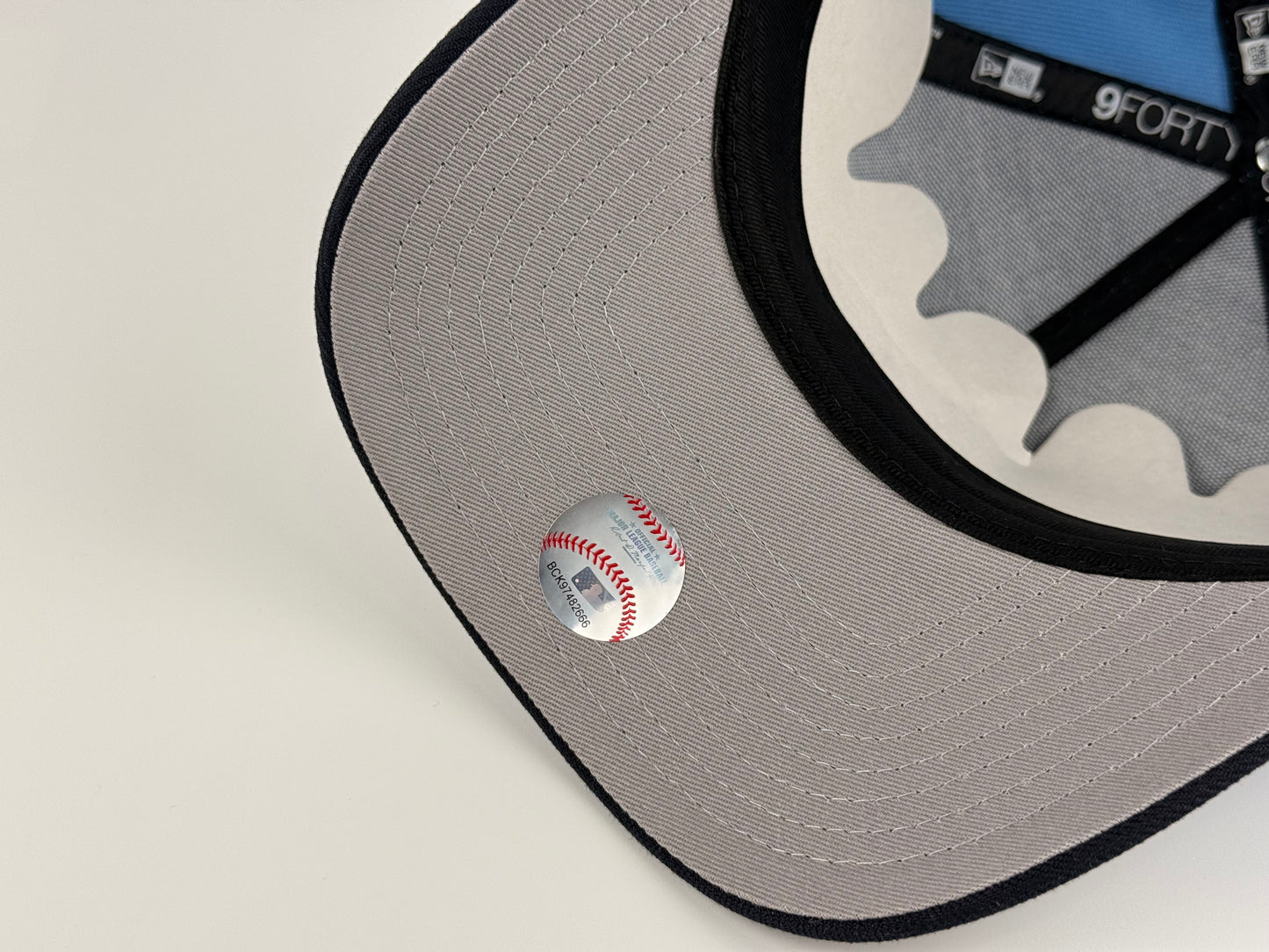 Miami Marlins New Era Cap 9FORTY A-Frame Snapback Hat Sky Blue Navy Visor National League Side Patch