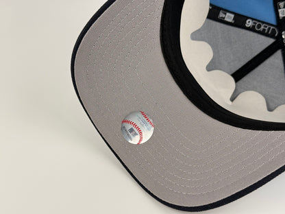 Miami Marlins New Era Cap 9FORTY A-Frame Snapback Hat Sky Blue Navy Visor National League Side Patch