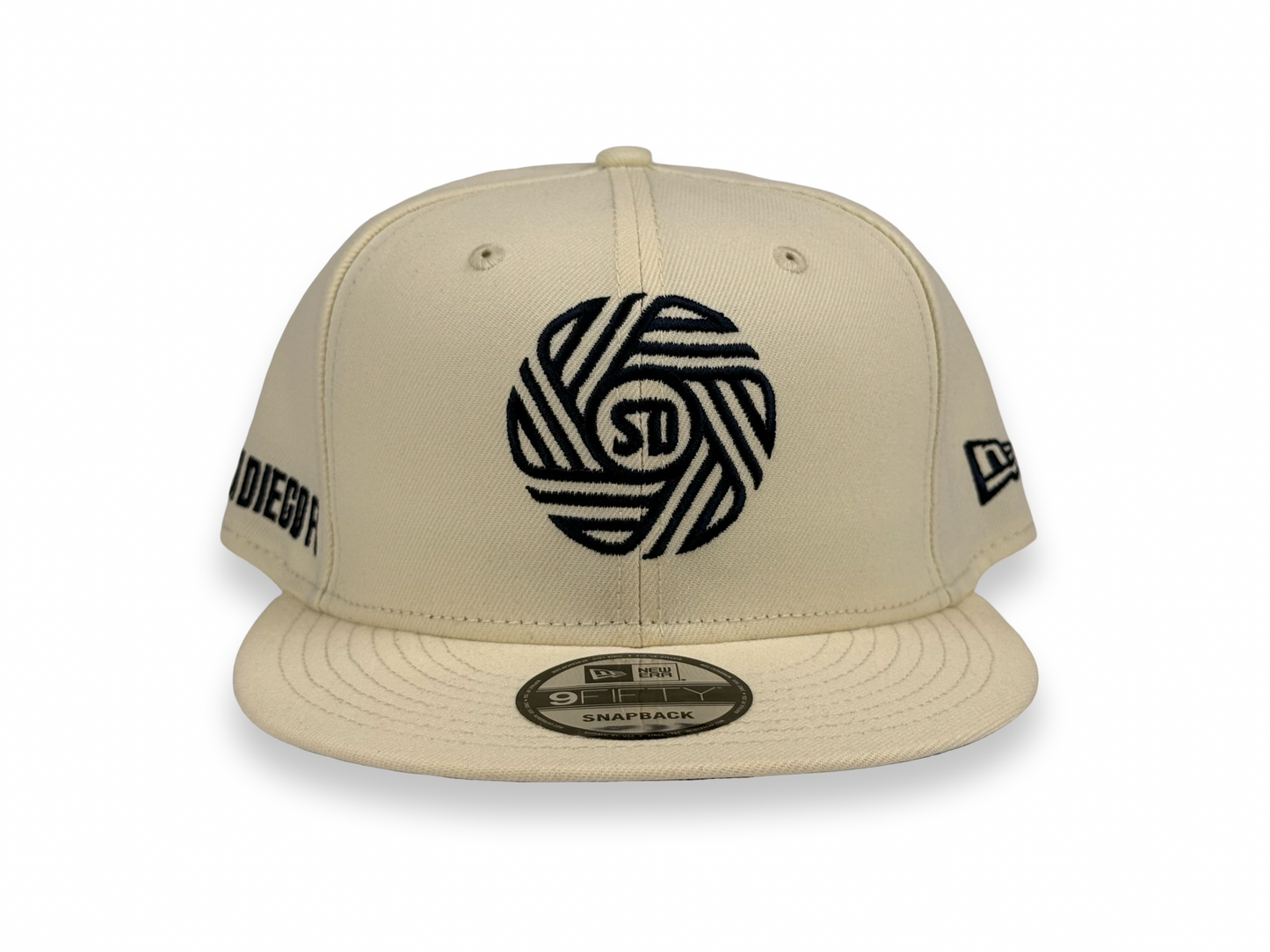 San Diego FC SDFC New Era Cap 9FIFTY Snapback Hat Full Cream Black Stitch