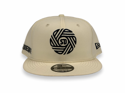 San Diego FC SDFC New Era Cap 9FIFTY Snapback Hat Full Cream Black Stitch
