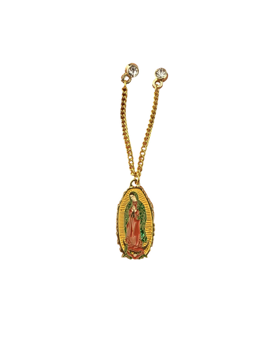Virgin Mary “Virgen De Guadalupe” Gold Color Chain Hat Pin