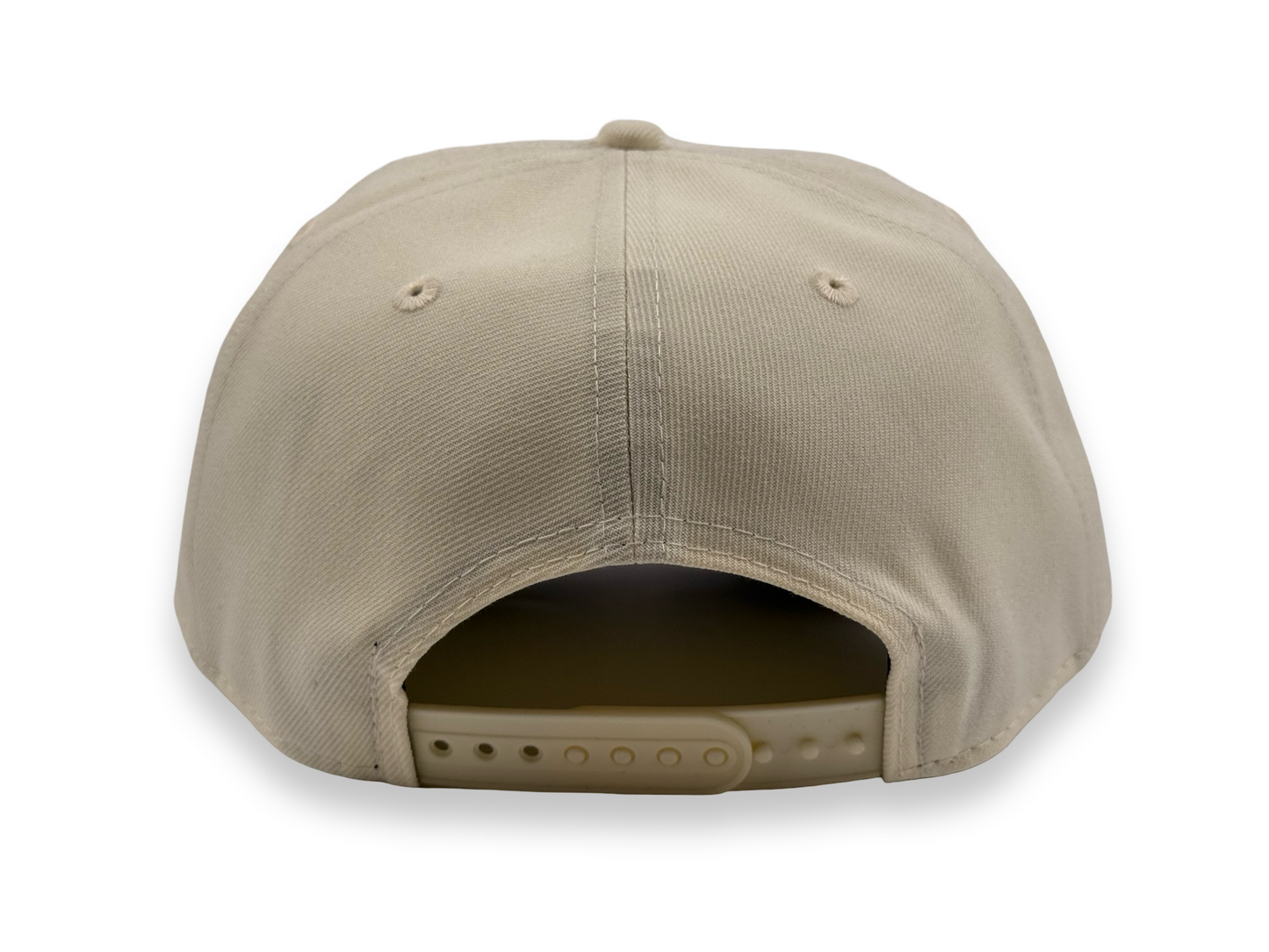 Los Angeles Dodgers New Era Cap 9FIFTY A-Frame Snapback Hat Full Cream with Pink First World Series Side Patch