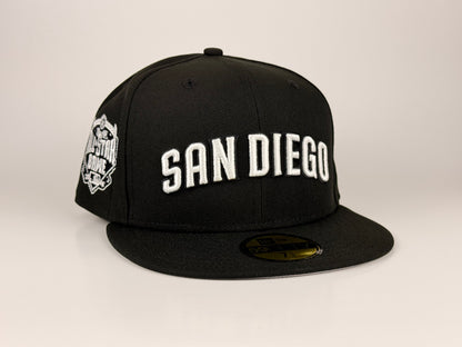 San Diego Padres Script MLB New Era Cap 59FIFTY Fitted Hat
