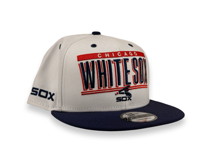 Chicago White Sox MLB New Era Cap 9FIFTY Snapback Hat White Crown Navy Blue Visor