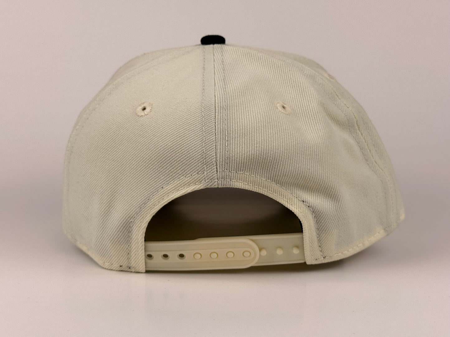 San Diego Padres New Era Cap 9FORTY A-Frame Snapback Hat Cream Crown Navy Blue Visor 25th Anniversary Side Patch