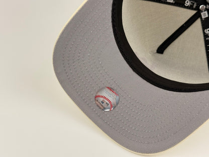 Los Angeles Dodgers New Era Cap 9FIFTY A-Frame Snapback Hat Full Cream with Pink First World Series Side Patch