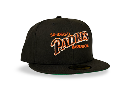 San Diego Padres Baseball Club Script MLB New Era Cap 59FIFTY Fitted Hat