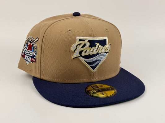 San Diego Padres New Era Cap 59FIFTY Fitted Hat 2004 MLB Logo 40th Anniversary Side Patch