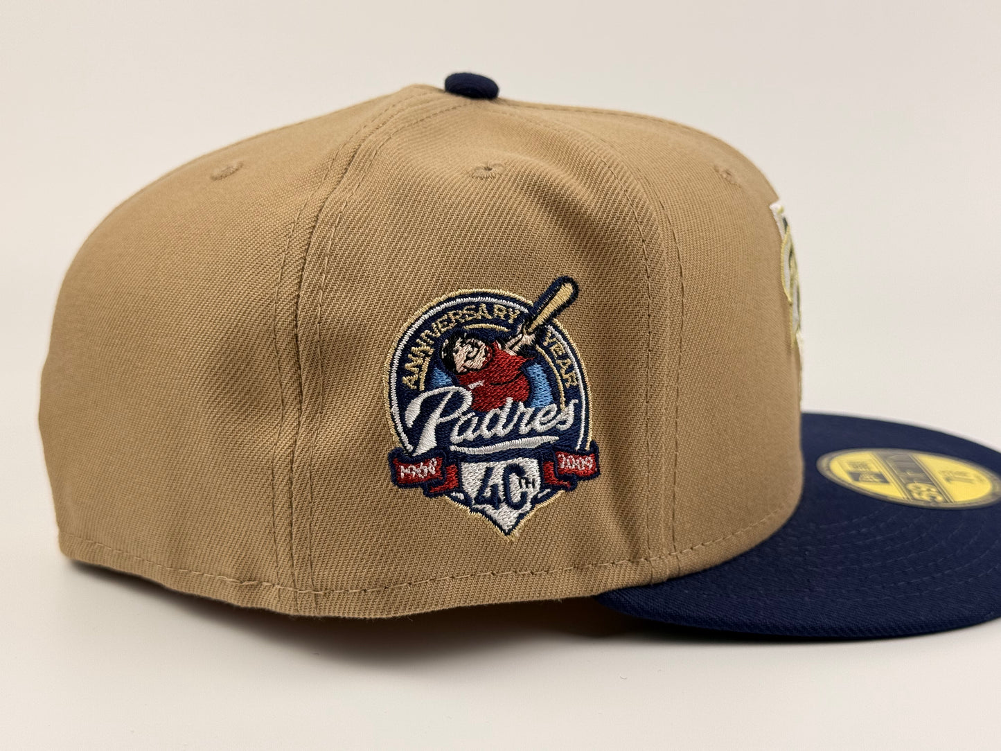 San Diego Padres New Era Cap 59FIFTY Fitted Hat 2004 MLB Logo 40th Anniversary Side Patch