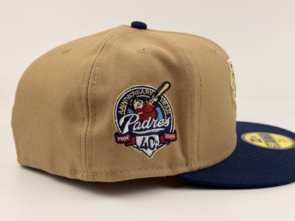 San Diego Padres New Era Cap 59FIFTY Fitted Hat 2004 MLB Logo 40th Anniversary Side Patch