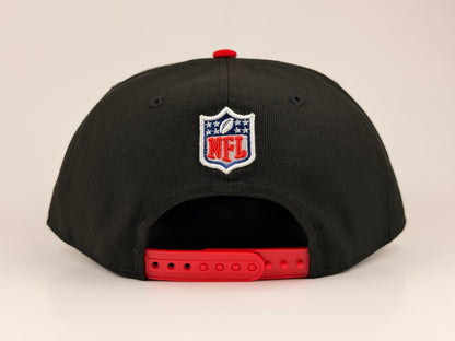 San Francisco 49rs New Era Cap 9FIFTY A-Frame Snapback Hat Black/Red Gold Stitch