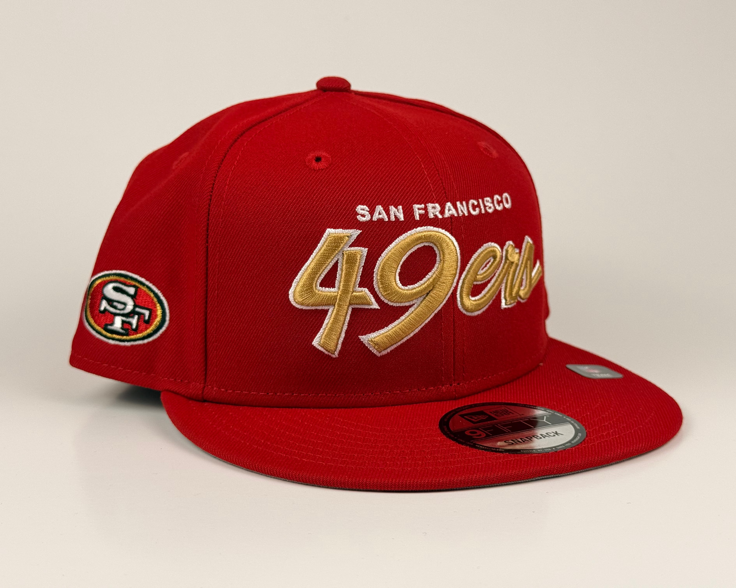 San Francisco 49ers Script New Era Cap 9FIFTY Snapback Hat Red