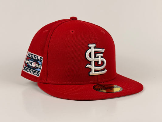 St. Louis Cardinals New Era Cap 59FIFTY Fitted Hat Red 2006 World Series Side Patch