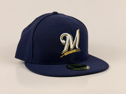 Milwaukee Brewers New Era Cap 59FIFTY Fitted Hat Navy Blue
