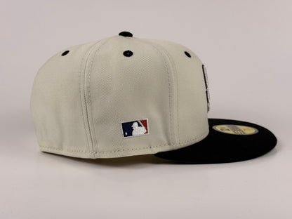 San Diego Padres New Era Cap 59FIFTY Fitted Hat Cream Crown Black Visor Green Underbrim Batterman Side Patch