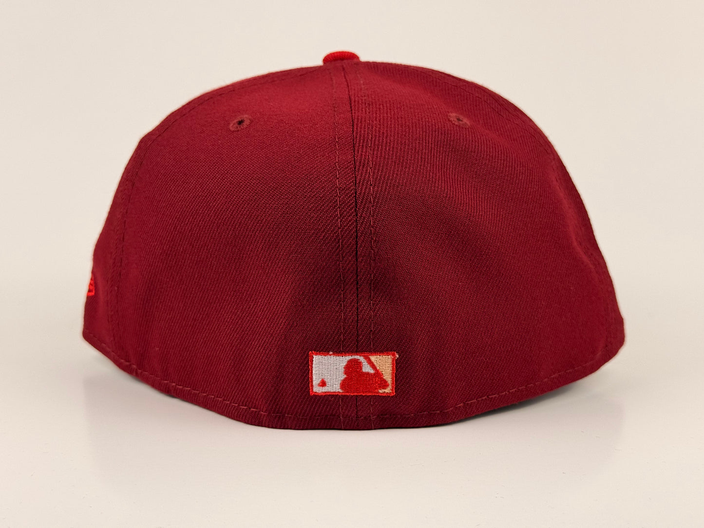 San Diego Padres New Era Cap 59FIFTY Fitted Hat Cardinal Red Peach Underbrim Swinging Friar Side Patch