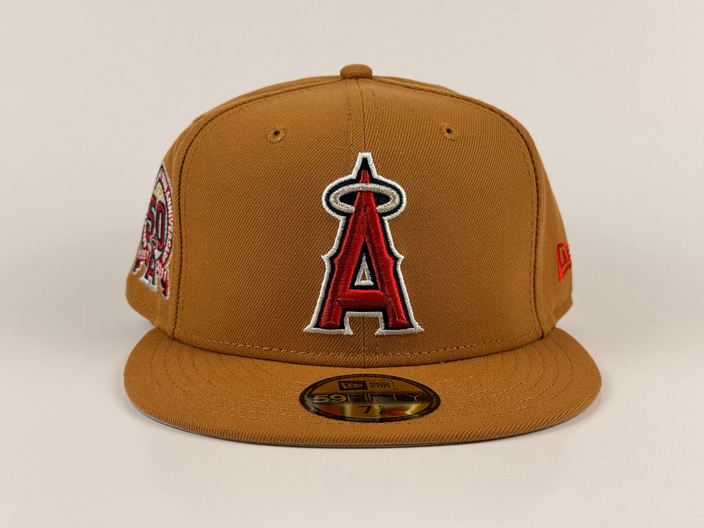 Anaheim Angels New Era Cap 59FIFTY Fitted Hat 50th Anniversary Side Patch