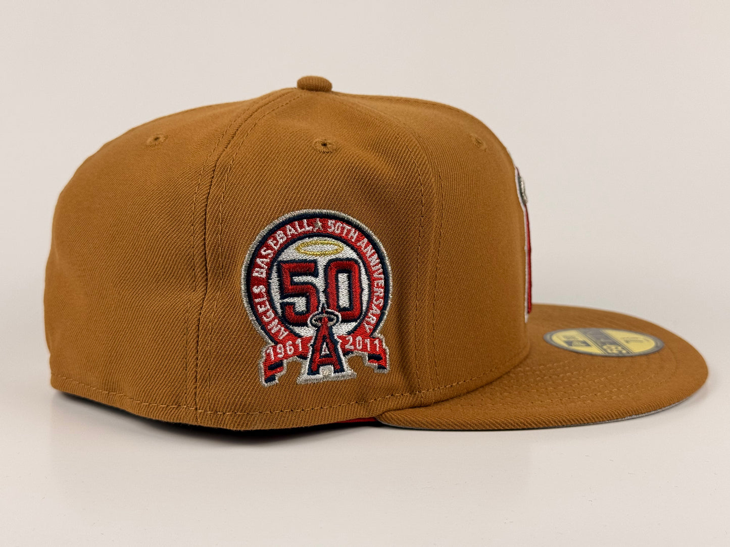 Anaheim Angels New Era Cap 59FIFTY Fitted Hat 50th Anniversary Side Patch