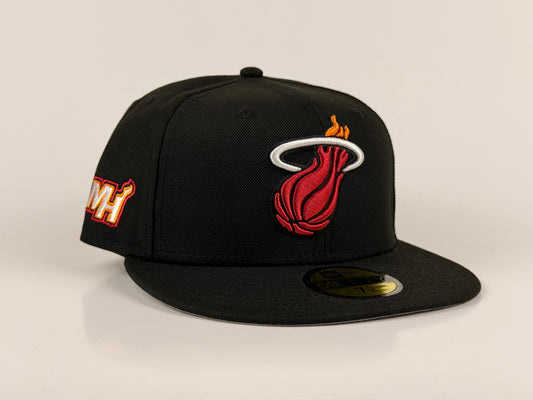 Miami Heat NBA New Era Cap 59FIFTY Fitted Hat Black