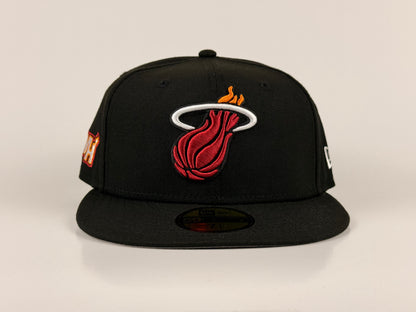 Miami Heat NBA New Era Cap 59FIFTY Fitted Hat Black