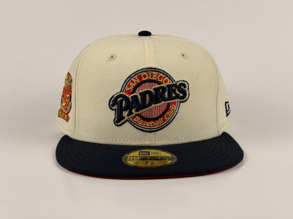 San Diego Padres Baseball Club New Era Cap 59FIFTY Fitted Hat 25th Anniversary Side Patch