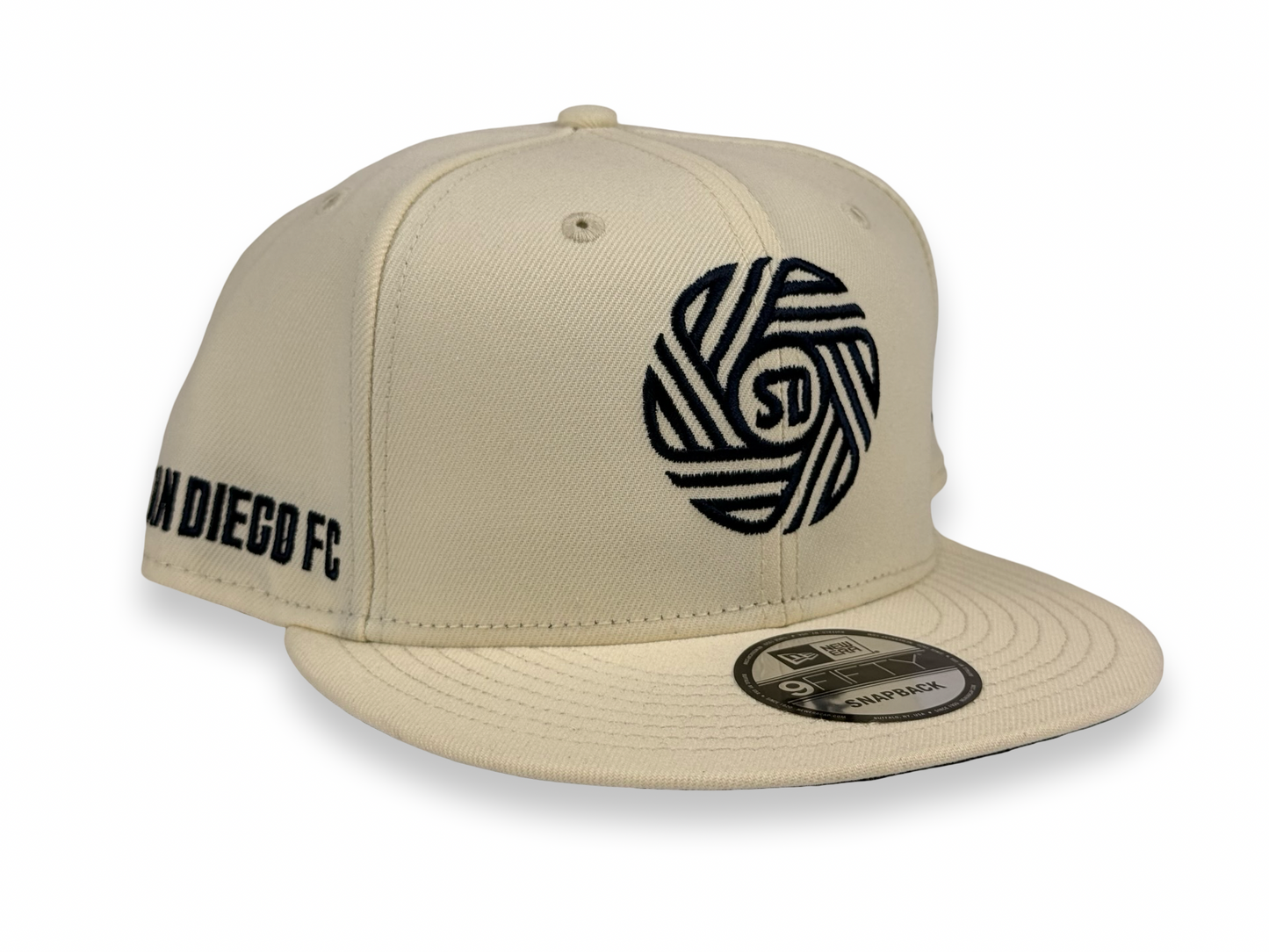 San Diego FC SDFC New Era Cap 9FIFTY Snapback Hat Full Cream Black Stitch