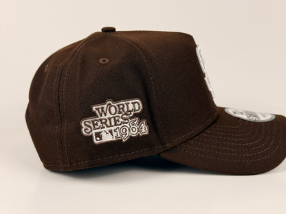 San Diego Padres New Era Cap 9FORTY A-Frame Snapback Hat Brown 1984 World Series Side Patch
