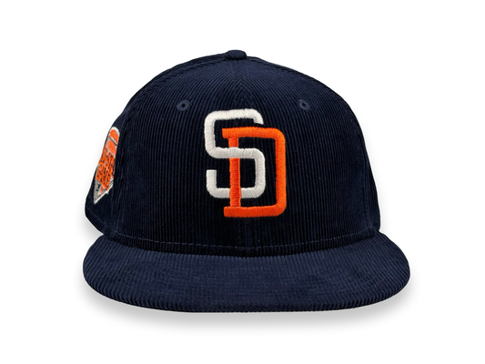 San Diego Padres New Era Cap 59FIFTY Fitted Hat Navy Blue Full Corduroy 1992 All Star Game Side Patch