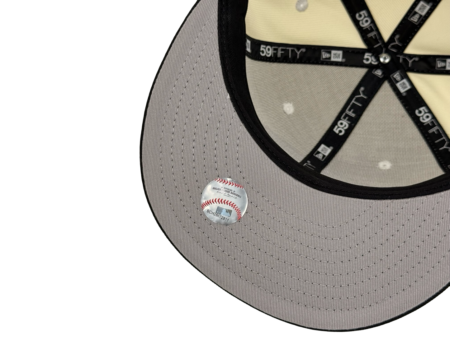 Arizona Diamondbacks New Era Cap 59FIFTY Fitted Hat Cream Crown Black Visor 2001 World Series Side Patch