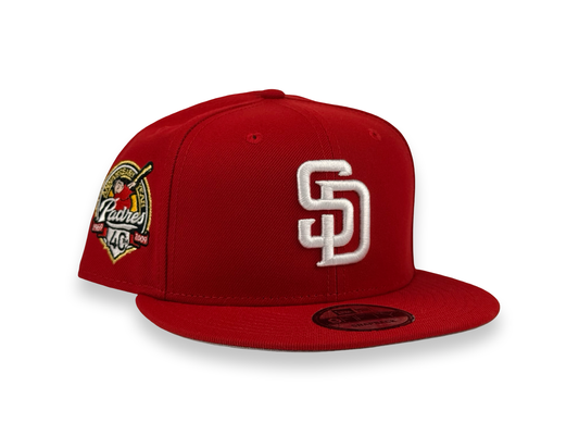 San Diego Padres MLB New Era Cap 9FIFTY Snapback Hat Red 40th Anniversary Side Patch