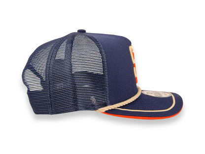 San Diego Padres MLB New Era Cap 9FIFTY A-Frame Snapback Hat Rope Trucker Mesh Navy Blue