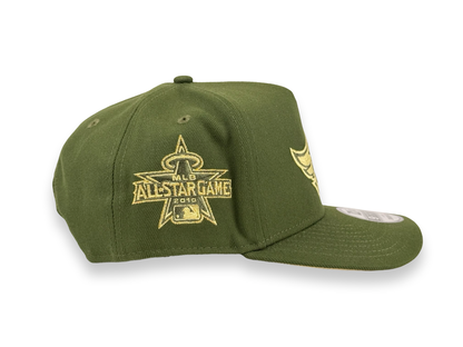 Anaheim Angels MLB New Era Cap 9FIFTY A-Frame Snapback Hat Olive Green 2010 All Star Game Side Patch