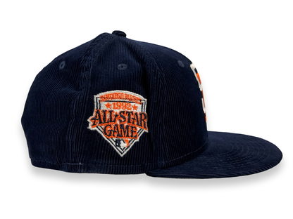 San Diego Padres New Era Cap 59FIFTY Fitted Hat Navy Blue Full Corduroy 1992 All Star Game Side Patch