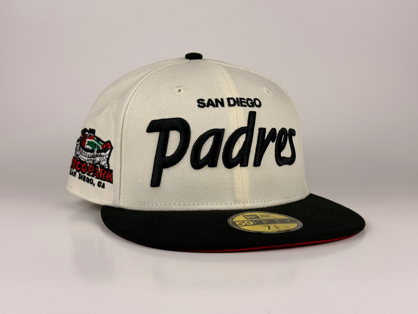 San Diego Padres Script MLB New Era Cap 59FIFTY Fitted Hat