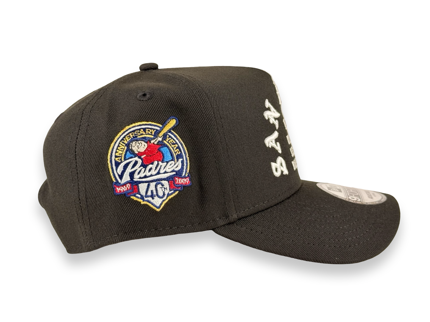San Diego Padres Old English Script MLB New Era Cap 9FORTY A-Frame Snapback Hat