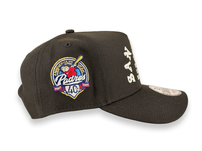 San Diego Padres Old English Script MLB New Era Cap 9FORTY A-Frame Snapback Hat