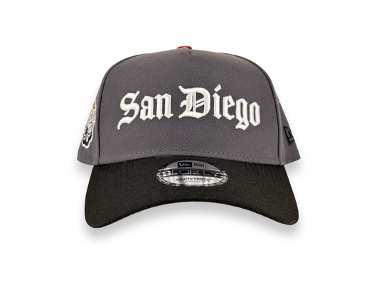 San Diego Padres Old English Script MLB New Era Cap 9FORTY A-Frame Snapback Hat