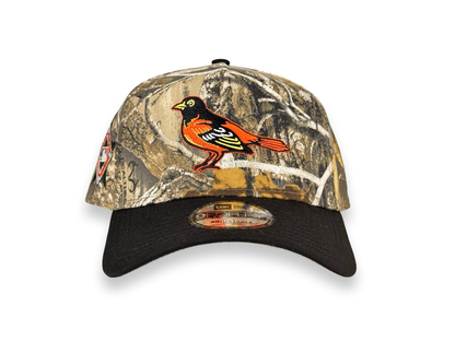 Baltimore Orioles Real Tree MLB New Era Cap 9FORTY A-Frame Snapback Hat