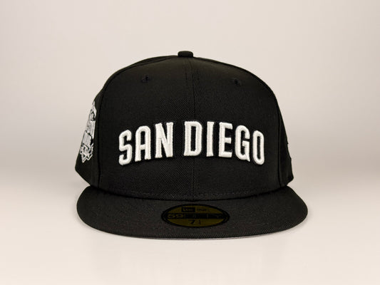 San Diego Padres Script MLB New Era Cap 59FIFTY Fitted Hat